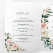 Invitation Trois Volets Mariage de couronne florale à ressort (Intérieur en premier)