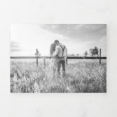 Invitation Trois Volets Mariage de couronnes géométriques émeraude vert mo (Page de couverture)