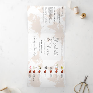 Invitation Trois Volets Mariage de destination
