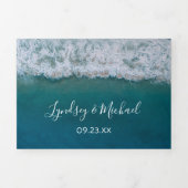 Invitation Trois Volets Mariage de destination de plage 3 en 1 (Page de couverture)