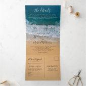 Invitation Trois Volets Mariage de destination de plage 3 en 1 (Intérieur)