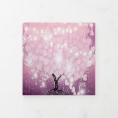 Invitation Trois Volets Mariage de feuille de coeur rose pâle (Protection)