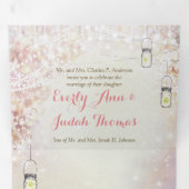 Invitation Trois Volets Mariage de feuilles cardiaques tri-pliées élégant  (Intérieur en premier)