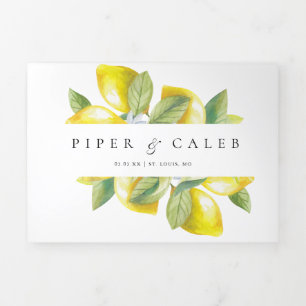 Invitation Trois Volets Mariage de fleurs de citron d'arôme d'eau