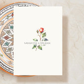 Invitation Trois Volets Mariage de fleurs Rose aquarelle