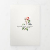 Invitation Trois Volets Mariage de fleurs Rose aquarelle (Page de couverture)