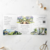 Invitation Trois Volets Mariage de forêt rustique de printemps (Intérieur)
