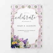 Invitation Trois Volets Mariage de forêt rustique de printemps (Page de couverture)