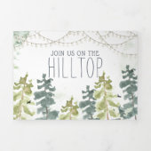 Invitation Trois Volets Mariage de grange dans les bois rustiques | Invita (Page de couverture)