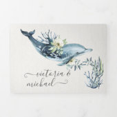 Invitation Trois Volets Mariage de la vie marine (Page de couverture)