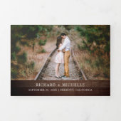 Invitation Trois Volets Mariage de Lanterne de tournesol rustique (Page de couverture)