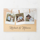 Invitation Trois Volets Mariage de lanterne Tropical Beach Palm (Page de couverture)