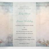 Invitation Trois Volets Mariage de l'ère de régence florale chic (Intérieur au milieu)