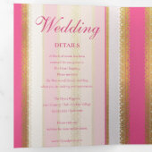 Invitation Trois Volets Mariage de l'ère de régence florale rose (Intérieur en premier)