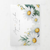 Invitation Trois Volets mariage de marguerites fleurs sauvages (Page de couverture)