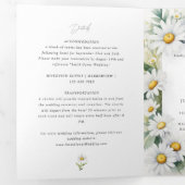 Invitation Trois Volets mariage de marguerites fleurs sauvages (Intérieur en premier)