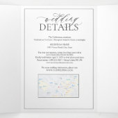 Invitation Trois Volets Mariage de monogramme gris moderne (Intérieur au milieu)