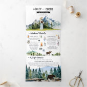 Invitation Trois Volets Mariage de montagne rustique (Intérieur)