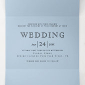 Invitation Trois Volets Mariage de plage de polygone de feuille d'or et co (Intérieur au milieu)