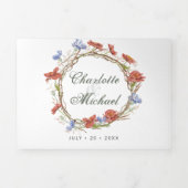 Invitation Trois Volets mariage de prairie fleur sauvage aquarelle (Page de couverture)