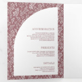 Invitation Trois Volets Mariage de Rose Dusty Arch en feuille d'art minima (Intérieur en premier)