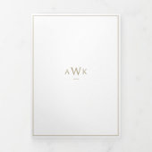 Invitation Trois Volets Mariage de script traditionnel Faux Gold (Page de couverture)
