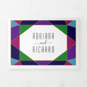 Invitation Trois Volets mariage de typographie géométrique Abstraite (Page de couverture)