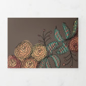 Invitation Trois Volets Mariage d'encre botanique moderne Carnation Floral (Page de couverture)