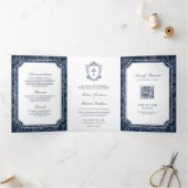 Invitation Trois Volets Mariage du code QR catholique de la marine de Vict (Intérieur)