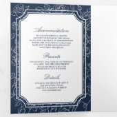 Invitation Trois Volets Mariage du code QR catholique de la marine de Vict (Intérieur en premier)