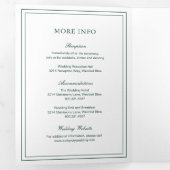 Invitation Trois Volets Mariage élégant classique Emerald Green (Intérieur en premier)