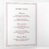 Invitation Trois Volets Mariage élégant classique en Bourgogne (Intérieur en premier)