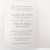 Invitation Trois Volets Mariage élégant dans la forêt traditionnelle (Intérieur en premier)