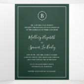 Invitation Trois Volets Mariage élégant dans la forêt traditionnelle (Intérieur au milieu)