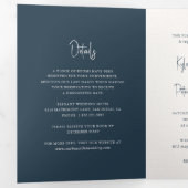 Invitation Trois Volets Mariage Élégant Écriture Manuscrite Grise Moderne (Intérieur en premier)