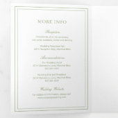 Invitation Trois Volets Mariage élégant et élégant classique Sage Green (Intérieur en premier)