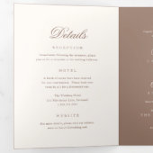 Invitation Trois Volets Mariage élégant et romantique marron (Intérieur en premier)