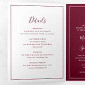 Invitation Trois Volets Mariage élégant et traditionnel de Bourgogne (Intérieur en premier)