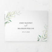 Invitation Trois Volets Mariage élégant Eucalyptus Vert Sage Simple (Page de couverture)