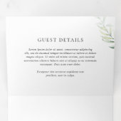Invitation Trois Volets Mariage élégant Eucalyptus Vert Sage Simple (Intérieur en premier)
