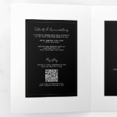 Invitation Trois Volets Mariage Élégant Minimaliste Moderne Noir Blanc Or (Intérieur en premier)