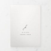 Invitation Trois Volets Mariage Élégant Monogramme Script Gris (Page de couverture)