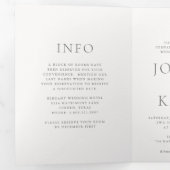 Invitation Trois Volets Mariage Élégant Monogramme Script Gris (Intérieur en premier)
