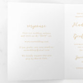 Invitation Trois Volets Mariage Élégant Neutre Terrien à l'Écriture Gras (Intérieur en premier)