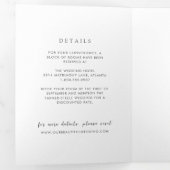 Invitation Trois Volets Mariage élégant noir et blanc intemporel (Intérieur en premier)