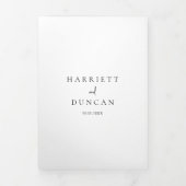 Invitation Trois Volets Mariage élégant noir et blanc intemporel (Page de couverture)