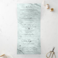 Mariage Élégant Pluie Marbre Métallisé Vert Poussi
