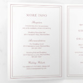 Invitation Trois Volets Mariage Élégant Rose Pâle Classique (Intérieur en premier)