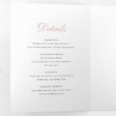 Invitation Trois Volets Mariage élégant, simple et Dusty Rose rose (Intérieur en premier)