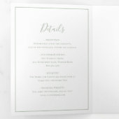 Invitation Trois Volets Mariage élégant traditionnel vert Sage (Intérieur en premier)